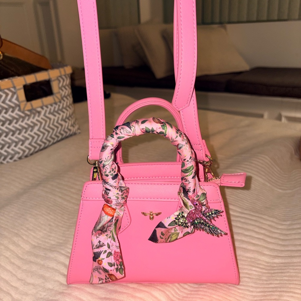 Women’s Pink Mini Satchel Handbag - Picture 3 of 4